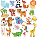 Window Clings Stickers for Kids Window Gel Clings Decals Thick Gel Clings Toddlers and Adults Classroom Home Nursery Airplane Birthday Party Supplies (Jungle Animals) by CozyNest Decor