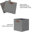 HNZIGE Fabric Storage Cubes Bins Baskets for Shelves Set of 4 Baskets, 13 Inch Storage Bins with Handles, Foldable Storage Cube Organizer Bins Organizing Home Nursery (Gray) by CozyNest Decor