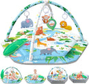 Baby Gym Play Mat, 8-in-1 Tummy Time Mat & Activity Gym Mat Ball Pit with Detachable Toys, Washable Infant Play Mat for Visual, Hearing, Sensory, Motor Development, Newborn Baby Toys Gift for Toddler 0-3-6-9-12 Months Easy to Install by TinyTreasures Baby Boutique