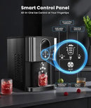 Nugget Ice Maker Countertop, 44lbs/24H Soft Chewable Pellet Ice Maker Machine Dispenser with Water Reservoir, Self-Cleaning, Pebble Ice Machine for Home Kitchen, Office, Black Stainless by CozyNest Decor