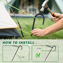 16 Inch Ground Stakes Heavy Duty,16 Pack Metal Fence Stakes for Ground for Wire Fencing,Heavy Duty Long Tent Stakes for Trampolines Camping Canopies and Swing Set by CozyNest Decor