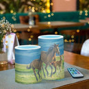 Flickering Flameless Candles, Beautiful Horses Summer Field LED Candles with Remote Timer, Set of 2 Battery Operated Candle for Valentine Wedding Birthday by GreenHaven Gardens