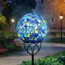 VCUTEKA Solar Outdoor Lights Garden Decor Mosaic Solar Garden Lights Waterproof Glass Ball LED Pathway Stake Light for Landscape Lawn Patio Yard Decoration 6 inch, Blue by CozyNest Decor