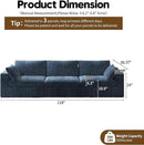 118" 3-Seater Cloud Sofa,Modular Sectional Couch,Modern Deep Seat Upholstered Couches with Plush Corduroy Fabric for Living Room Furniture,Bedroom and Apartment,No Assembly Required,Blue by CozyNest Decor