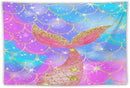 HZOHNAGO Mermaid Scales Tapestry Colorful Shiny Scales Mermaid Tail Pattern Printed Wall Tapestry Wall Hanging for Bedroom Living Room Dorm 90" W x 60" H by CozyNest Decor