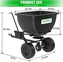 200LB Tow Behind Broadcast Spreader, Fertilizer Spreader Holds up to 550 lbs with 13" Pneumatic Tires and Adjustable Flow Control Lever,for Fertilizer, Grass Seed, Salt, Ice Melt, Lawn by GreenHaven Gardens