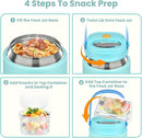 2-in-1 Insulated Food Jar & Snack Container - 15oz Kids Soup Thermos for Hot Food with Handle and Spoon, Leak Proof Reusable Toddler Snack Box, Perfect for School & Travel, Tiffany Blue by TinyTreasures Baby Boutique