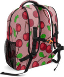 Ripe Red Cherry Custom Kids Backpack 16.5 Inch for Boy Girl, Personalized Waterproof Child School Travel Bag with Name by TinyTreasures Baby Boutique