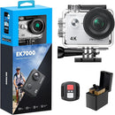 AKASO EK7000 4K30FPS 20MP WiFi Action Camera with EIS Ultra HD 131FT Waterproof Underwater Camera Remote Control 4X Zoom Support External Microphone by TinyTreasures Baby Boutique
