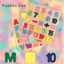 Wooden Puzzles for Toddlers, 3pack Alphabet Shape Puzzles for Kids 3 Wooden Montessori Toddler Wooden Alphabet Number Shape for Kids 3 Years Old Boys & Girls by TinyTreasures Baby Boutique
