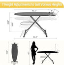 Full Size Ironing Board, 18x51 Iron Board with Metal Panel Stretchable Iron Rest, Adjustable Height Heavy Duty Heat & Scorch Resistant Cover Ironing Board, for Home, Laundry, Black by CozyNest Decor