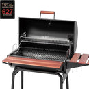 Royal Gourmet CC1830V 30 Barrel Charcoal Grill with Wood-Painted Side Front Table, 627 Square Inches Cooking Space, for Outdoor Backyard, Patio and Parties, Black by GreenHaven Gardens