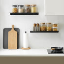 JOOM Small Metal Wall Floating Shelf - Metal Wall Shelf, Black Floating Shelf, Small Bathroom Shelf, Display Shelves for Living Room/Kitchen/Bedroom (Black, 8Inch) by CozyNest Decor