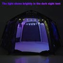 Portable Hexagon Kids Play Tent with LED Strip Lights Indoor Children Play House Easy Set-up Space Dream Tent for Night.4-5 Person Large Tents & Birthday Gifts by TinyTreasures Baby Boutique