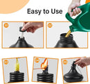 Upgraded Tabletop Torches Set of 6, 24oz Citronella Candles for Outdoor, Metal Table Top Torches for Outside, Refillable Torch Lanterns for Patio, Yard, Deck, Garden, Party by GreenHaven Gardens