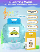 Arabic and English Talking Flash Cards for Toddlers, 510 Sight Words Bilingual Learning Toys for Children, Autism Pocket Speech Therapy Toys, Arabic Vocabulary Educational Flashcards by TinyTreasures Baby Boutique