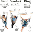 LA SIESTA® - Large Comfort Domingo Hammock Swing Chair & CasaMount - Weather & Tear Resistant Hanging Chair - Outdoor Indoor Hammock Chair w/Suspension Kit for Walls Ceilings Square Beams - Sea Salt by GreenHaven Gardens