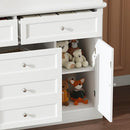 Nursery Dresser with Changing Table Top, 46" W Baby Dresser with 2 Drawers, Laundry Basket & Raised Guard, Infant Diaper Changing Storage Organize Station for Nursery and Baby Bedroom, White by TinyTreasures Baby Boutique