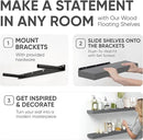 Homeforia 36 inch Gray Floating Shelves, High End Solid Real Wood 36inch Floating Shelf for Wall Mounted, Grey Wooden 36 inches Long Floating Shelves, Heavy Duty Bracket, 36 X 6.5 X 1.75 in, Set of 2 by CozyNest Decor