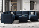 Belffin Modular Velvet Sectional Sofa with Storage Seat Oversized U Shaped Couch with Reversible Chaise Sofa Set with Ottoman Blue by CozyNest Decor