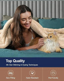 Pawque Super Soft Cozy Throw Blanket King Size for Couch Bed, Fluffy Sherpa Fleece Reversible Thick Warm Fuzzy Blanket for All-Season, 3D Checkered Jacquard Decorative Blankets, Khaki, 108"x90" by CozyNest Decor