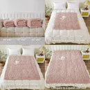 WESHIONGOO Chunky Knit Blanket Throw 40"×40" Knitted Throw Blankets for Couch Bed Fluffy Soft Blanket with Jumbo Chenille Yarn Thick 100% Handmade(Pink) by CozyNest Decor