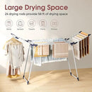 APEXCHASER Clothes Drying Rack Foldable, Large Drying Rack Clothing, Winged Laundry Rack Folding Indoor Outdoor, Metal Clothes Airer for Bedding Towel Sweater Heavy Duty, 68.9" X 22" X 39.3", White by CozyNest Decor