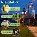 Double Shepherds Hooks for Outdoor, Bird Feeder Pole with 5 Prongs Base, Heavy Duty Garden Hook for Lantern, Wind Chime and Hummingbird Feeder, 45 Inch, 2 Pack by GreenHaven Gardens