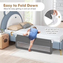 BABY JOY Bed Rails for Toddlers, 59‘’ Extra Long, Upgraded Swing Down Bed Guard w/Safety Straps, Folding Baby Bedrail for Kids Twin, Double, Full Size Queen & King Mattress (Gray, 59-Inch) by TinyTreasures Baby Boutique