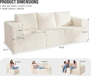Modular Sectional Sofa 3-Seater Modular Couch with Deep Seat Memory Foam Cloud Chair with Pillows Oversized Sectional Sofa for Living Room Bedroom (Strip White, 3-Seater) by CozyNest Decor