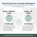 FREY Concentrated Liquid Laundry Detergent | Formulated for Sensitive Skin & HE Washers | Removes Stains Effectively | 50 Loads per Bottle (2-pack Cedar Grove) by CozyNest Decor