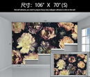Dark Vintage Floral Wallpaper Large Peony Flowers Wall Mural Bedroom (Not Peel and Stick) by CozyNest Decor
