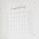 Personalized Clear Acrylic Calendar for Wall, Calendar Whiteboard for Wall, Dry Erase Wall Calendar, Wall Calendar Organizer System for Home (Cursive, Jade, 47.5"W x 36"H) by TinyTreasures Baby Boutique
