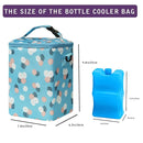 Breast Milk Cooler Bag with Ice Pack - Fits 4 Bottles Up to 9 Oz - Insulated Bag for Nursing Moms, Daycare, Travel by TinyTreasures Baby Boutique