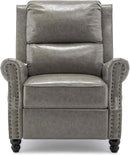 UIXE Pushback Recliner Chairs Set of 2, Faux Leather Armchair Push Back Accent Chair for Living Room, Rivet Trim Club Arm Chair Overstuffed Home Theater Single Sofa Reading Seat with Footrest - Gray by CozyNest Decor