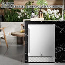 Tylza Outdoor Beverage Refrigerator 24 Inch, Stainless Steel Under Counter Beverage Cooler, 190 Cans Beer Fridge Built-in and Freestanding Beverage Fridge by CozyNest Decor