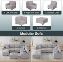 L Lengend Vansen Modular Sectional Sofa U Shaped Couch with Ottoman Modern Reversible Corner Sectional Couch for Living Room (Light Grey, U Shaped Sofa-3) by CozyNest Decor