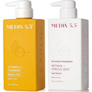 MEDIX Fragrance Free Firming Retinol Body Lotion + Brightening Vitamin C Cream 2pc Skin Care Set | Crepey Skin Care Treatment | Anti Aging Body Cream & Face Moisturizer For Crepe Skin & Dark Spots by TinyTreasures Baby Boutique