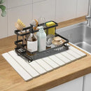 Large Stone Dish Drying Mats for Kitchen Counter, Quick Dry Absorbent Collapsible Dish Drying Mat,Diatomaceous Earth Mats for Dishes Bottles Cups,Match Any Countertop,White 16 * 12inch by CozyNest Decor