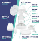 BabyBuddha Manual Breast Pump, Single Hand Expression Breastmilk Pump, Cordless and Portable, No Batteries or Power Needed, Soft Silicone Massage Cushion, BPA Free, Quiet, Dishwasher Safe, 1 Pack by TinyTreasures Baby Boutique