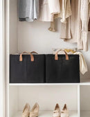 StorageWorks Storage Bins, Fabric Storage Bins for Shelves, Extra Large Storage Baskets with Metal Frame, Closet Baskets and Bins with Handles, Jumbo, Black, 2-Pack by CozyNest Decor