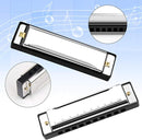 UPINS 4PCS Key of C 10 Hole 10 Tones Titanium Color Harmonica with Case for Beginner(Gold, Silvery, Black, Red) by TinyTreasures Baby Boutique