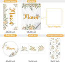 Custom Baby Crib Set - 5 Pcs Personalized Name Flowers Crib Bedding Set for Infants Toddlers - Soft Double Layer Nursery Bedding Set for Girls Boys - Customized Gifts for Baby Shower Birthday by TinyTreasures Baby Boutique