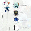VCUTEKA Solar Lights Outdoor Metal Garden Stake Waterproof Crackle Glass Globe Garden Decor Fairy for Pathway, Lawn, Patio, Yard by CozyNest Decor