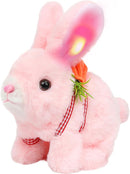 Easfan Hopping Pink Bunny Interactive Electronic Pet Plush Glowing Toy with Sounds Jumping Rabbit Ears Moving Educational Plush Toy Easter Birthday Gifts for Kids Girls, 7'' by TinyTreasures Baby Boutique