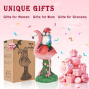 Solar Flamingo Gnome Garden Decor Statue, Outdoor Funny Solar Light Decoration for Yard, Patio, Lawn, Unique Housewarming, Birthday Gift for Women, Mom, Grandma by CozyNest Decor