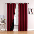 ChrisDowa 100% Blackout Curtains 108 inch Long for Bedroom with Black Liner, 2 Thick Layers Total Blackout Thermal Insulated Grommet Window Curtains 2 Panels Set (Burgundy, 52 x 108 Inch) by TinyTreasures Baby Boutique