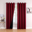 ChrisDowa 100% Blackout Curtains for Bedroom with Black Liner, 2 Thick Layers Total Blackout Thermal Insulated Grommet Window Curtains 2 Panels Set (Burgundy, 52 x 84 Inch) by TinyTreasures Baby Boutique