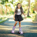 Rainbow Toddler Roller Skates - Size 4 Adjustable | Light Up Quad Skates for Girls & Boys Beginners Aged 3-12 by TinyTreasures Baby Boutique
