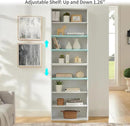 71 Inch Tall 8-Shelf Bookcase, Wood Bookshelf Storage Organizer Adjustable Shelf for Home Office Living Room, Converts into Two 4-Shelf Bookshelves, White by CozyNest Decor